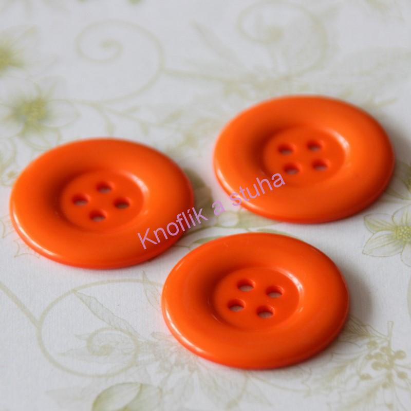 Plastový knoflík ~ 34 mm ~ oranžový