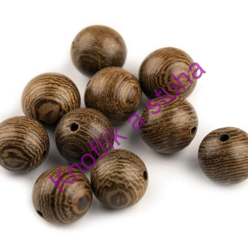 Dřevěný korálek ~ 10 mm ~ 10 ks ~ ořech