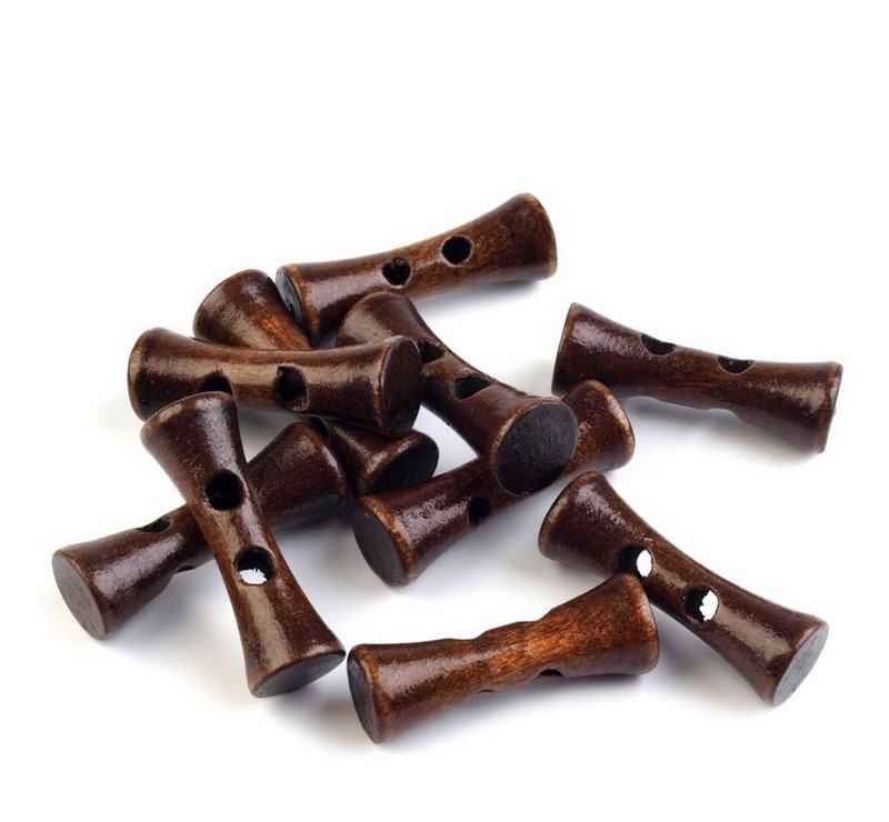 Dřevěný knoflík podlouhlý ~ 35 mm ~ ořech