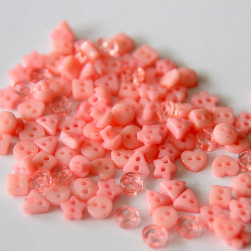 Mix knoflíků ~ 6 mm ~ 100 ks ~ růžový