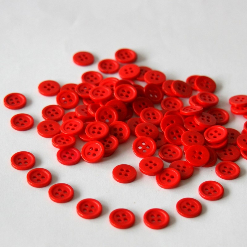 Plastový knoflík ~ 11 mm ~ 10 ks ~ červený