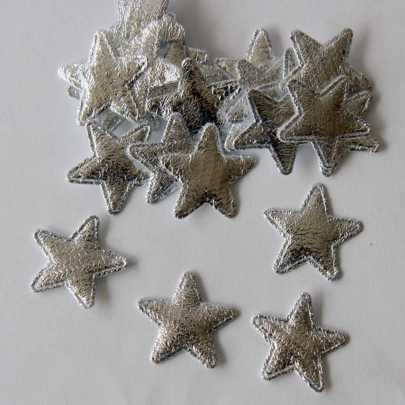 Dekorativní hvězdička ~ 25 mm ~ stříbrná ~ 5 ks