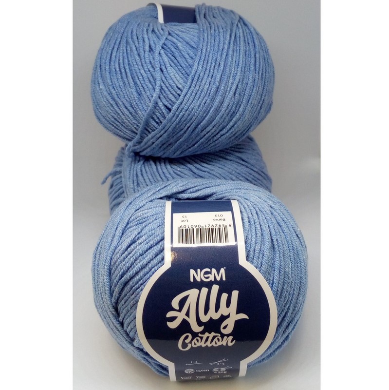 Příze Ally cotton ~ modrá 013