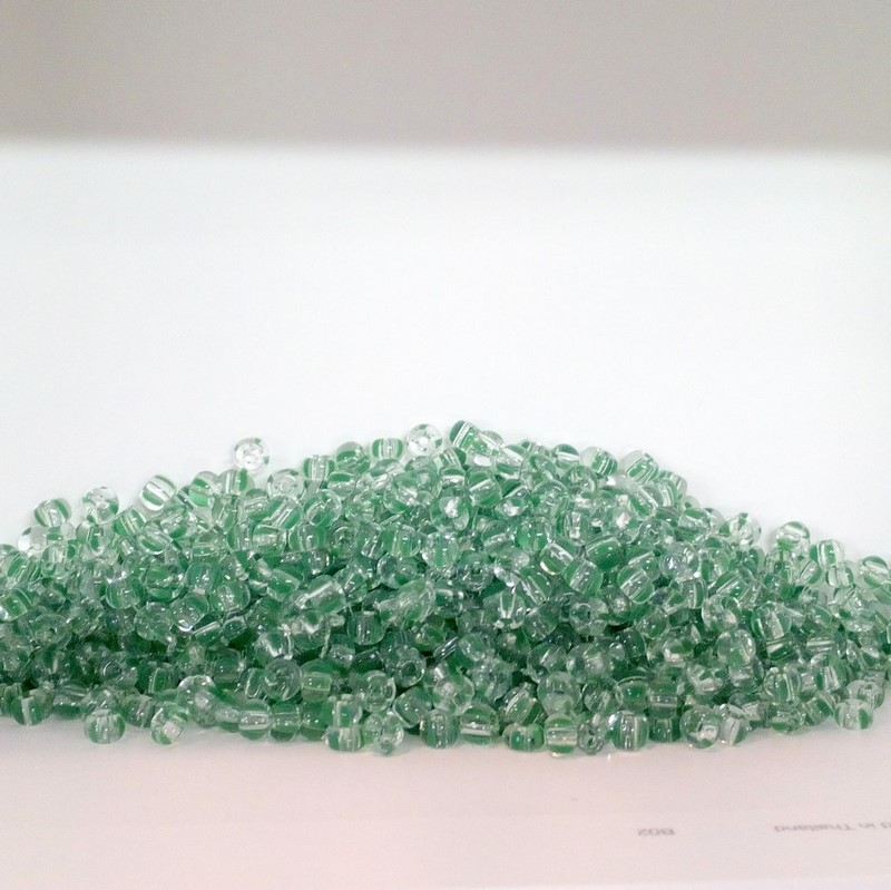 Rokajl ~ 4 mm ~ 50g ~ krystal / zelený dekor