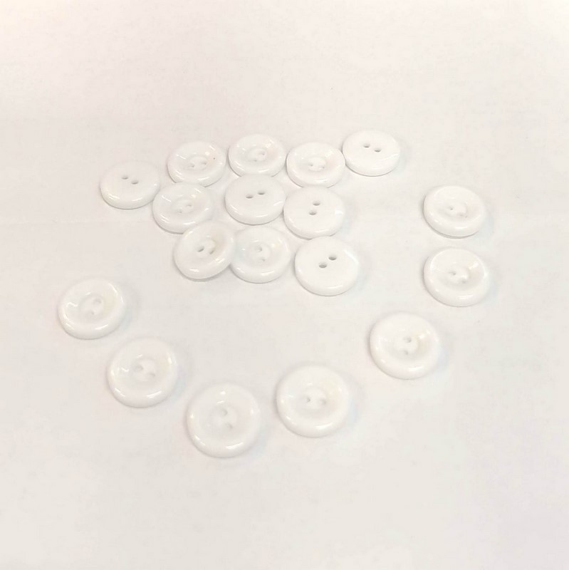 Plastový knoflík ~ 15 mm ~ bílý