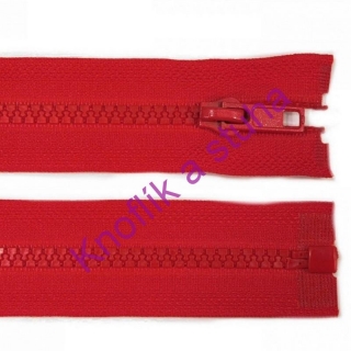 Kostěný zip bundový ~ 5 mm ~ 45 cm ~ červený