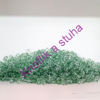 Rokajl ~ 4 mm ~ 50g ~ krystal / zelený dekor