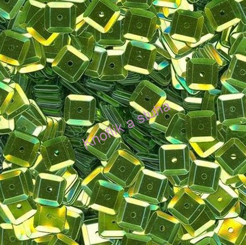 Flitry miska ~ čtverec 6x6mm ~ 3g ~ zelené