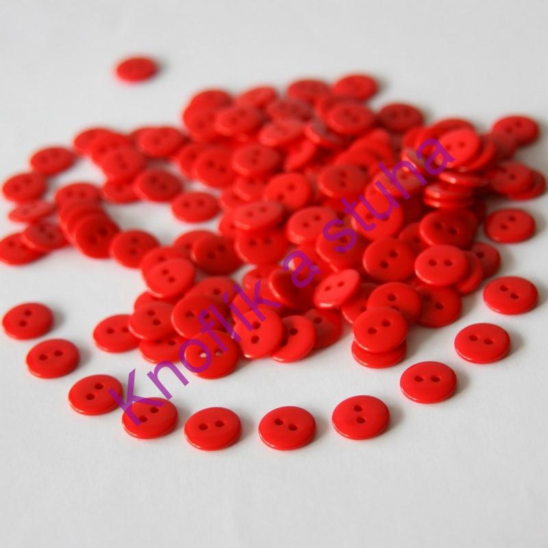 Plastový knoflík ~ 11 mm ~ 10 ks ~ červený