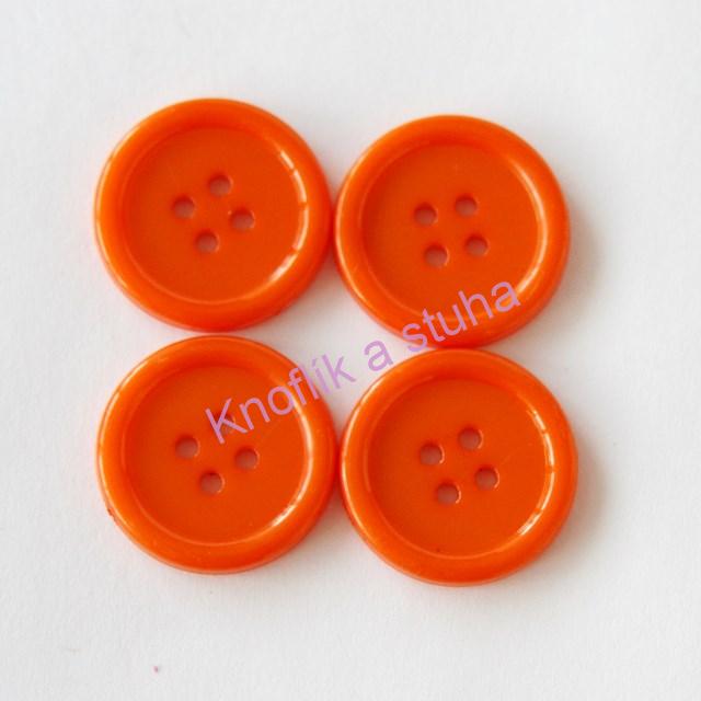 Plastový knoflík ~ 20 mm ~ 4 ks ~ oranžový