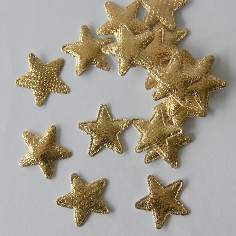 Dekorativní hvězdička ~ 25 mm ~ zlatá ~ 5 ks