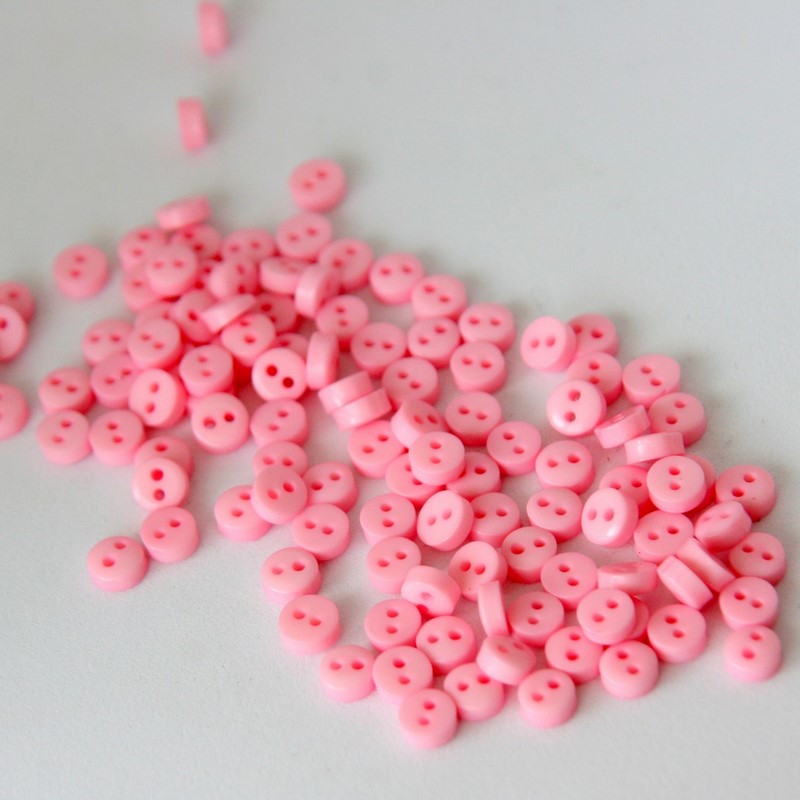 Plastový knoflík ~ 6 mm ~ 10 ks ~ růžový