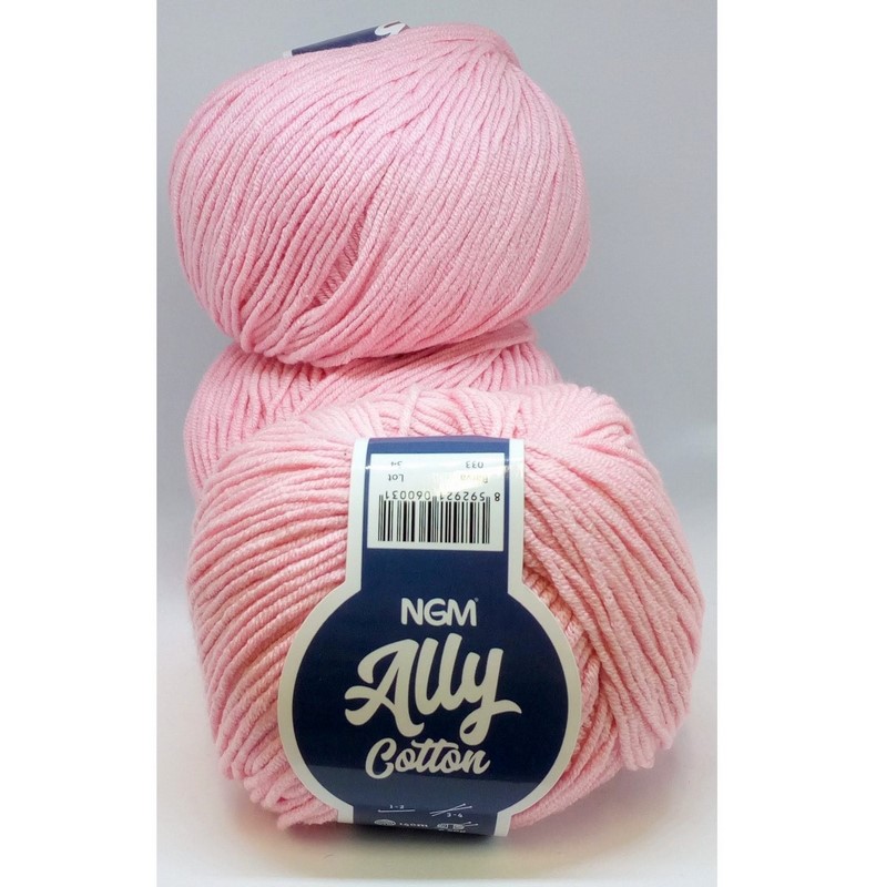 Příze Ally cotton ~ světle růžová 033 