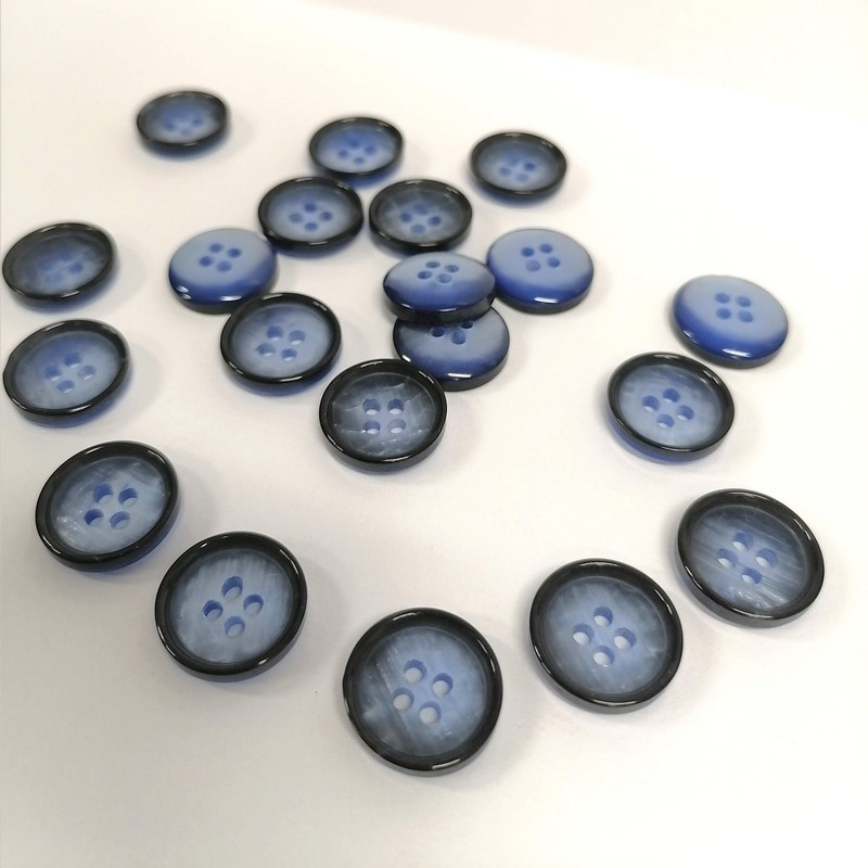Plastový knoflík s rantlíkem ~ 15 mm ~ modrý