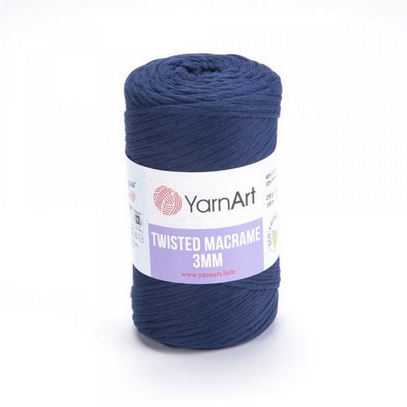 Twisted Macrame 3mm ~ tmavěmodrá 784