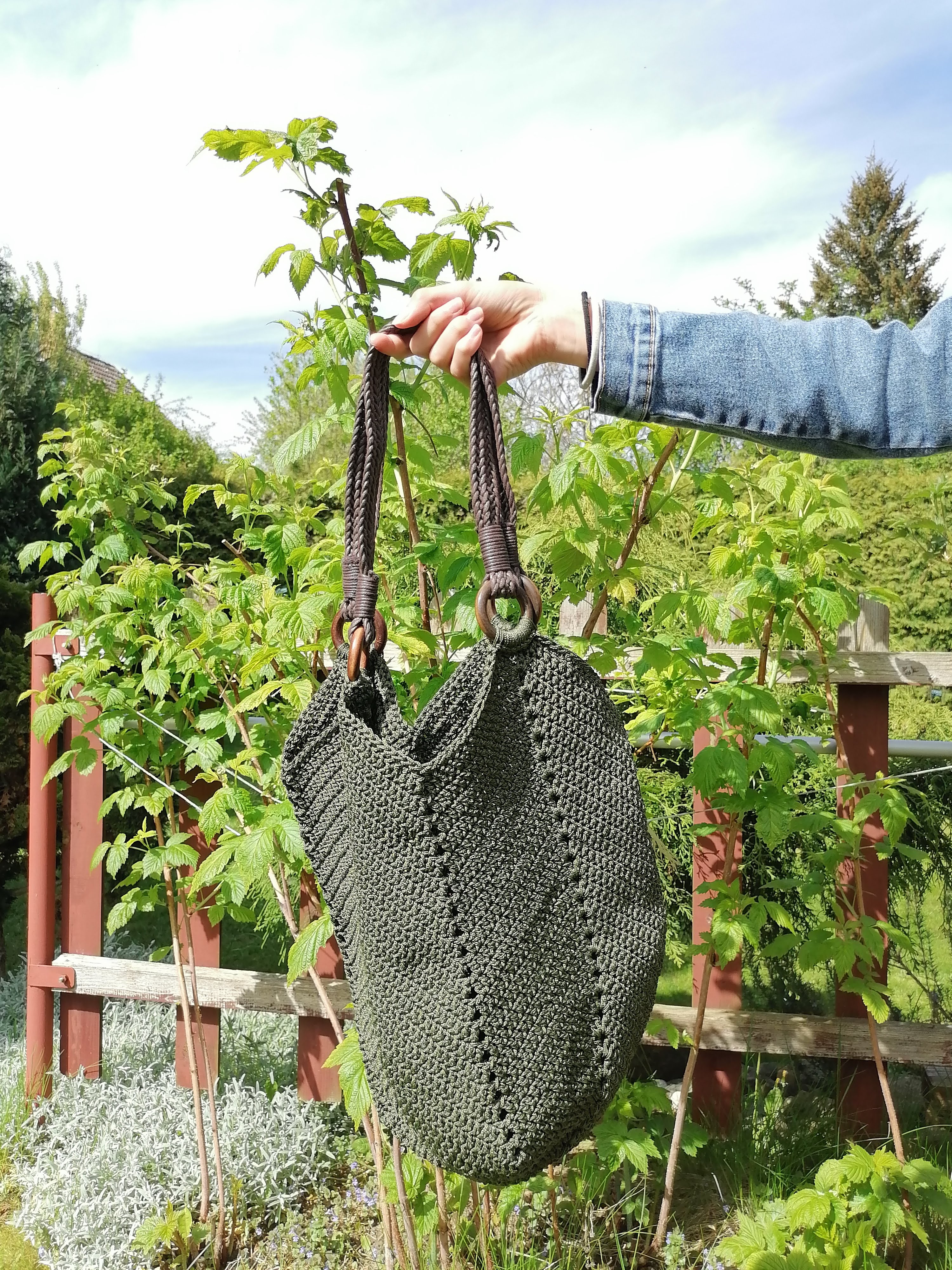 Háčkovaní taška ~ tmavě zelená