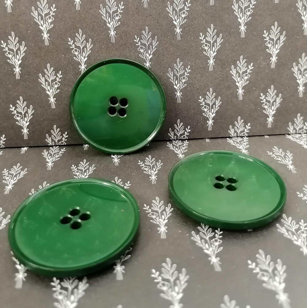 Plastový knoflík ~ 38 mm ~ brčálově zelený