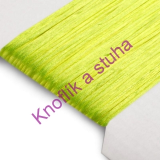 Saténová šňůrka ~ 1 mm ~ 25 m ~ neon žluto-zelená