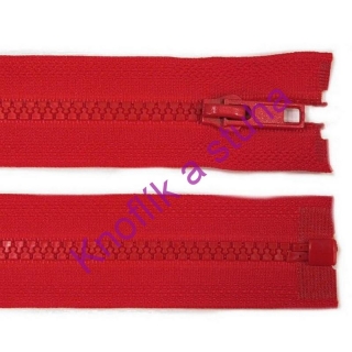Kostěný zip bundový ~ 5 mm ~ 55 cm ~ červený