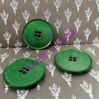 Plastový knoflík ~ 38 mm ~ brčálově zelený